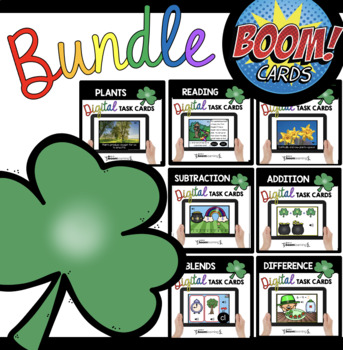 Preview of March Boom Card Bundle for Kindergarten - St. Patrick's Day and Leprechaun Theme