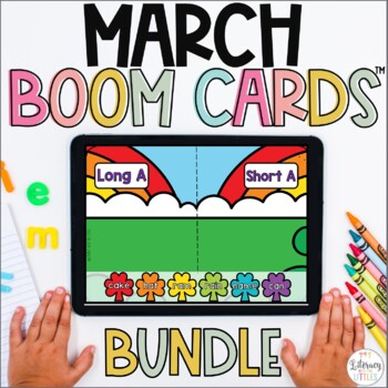 Preview of March Boom Cards™ Bundle | St. Patrick's Day Math and Literacy Activities