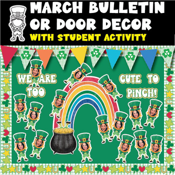 Preview of March Bulletin Board Door Decor Student Activity St. Patrick's Day