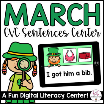 Preview of March CVC Sentences Digital Literacy Center