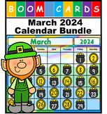 March Calendar Bundle 2024 Boom Cards with Audio