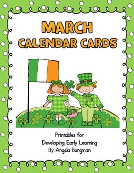 March Calendar Cards - FREEBIE by Preschool Discoveries | TPT