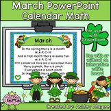 March Calendar Math - in PowerPoint - use with or without 