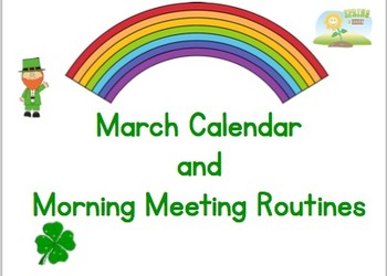 Preview of March Calendar & Morning Routines for Smartboard