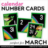 March Calendar Numbers - Leprechaun Number Cards for St. P