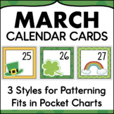 March Calendar Numbers - Monthly Calendar Cards Set Pocket
