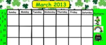 Preview of March Calendar White board