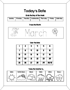 March Calendar Worksheet by Helper Hudson | TPT