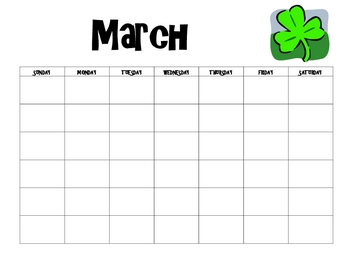 March Calendar And Activities By Stephen Wolfe 