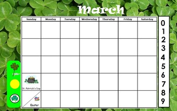 Preview of March Calendar for ActivInspire