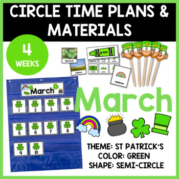 Preview of March Circle Time | Shamrocks | St. Patrick's | Rainbow | Pot of Gold |