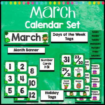 March Classroom Calendar Set by Dovie Funk | Teachers Pay Teachers