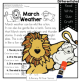 March Comes In Like A Lion and Out Like a Lamb - Literacy 