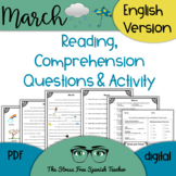 March Comprehensible Reading Comprehension and Activity EN