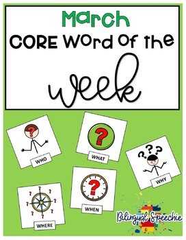 Preview of March Core Word of the Week (Spanish & English)