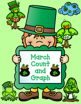 Preview of March Count and Graph It:  Kindergarten Math Worksheets