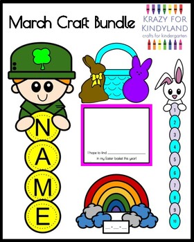 Preview of March Craft Activities: Leprechaun, Bunny & Peep, Rabbit, Rainbow