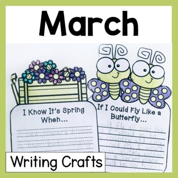 Preview of March Writing Crafts Writing Prompts March Writing Craftivity March Door Decor