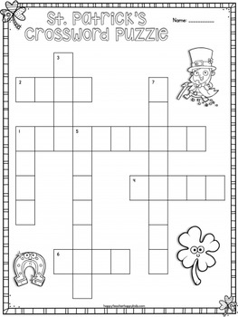 Crossword Puzzles March by Happy Teacher Happy Kids TpT