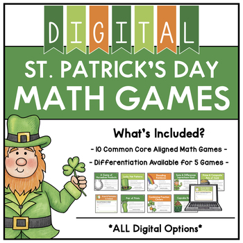 Preview of March: DIGITAL St. Patrick's Day Math Centers