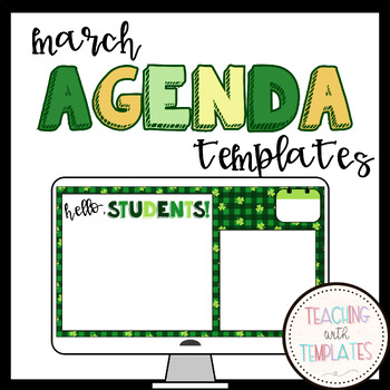 Preview of March Daily Agenda-Google Slides-St. Patrick's Day-Morning Meeting