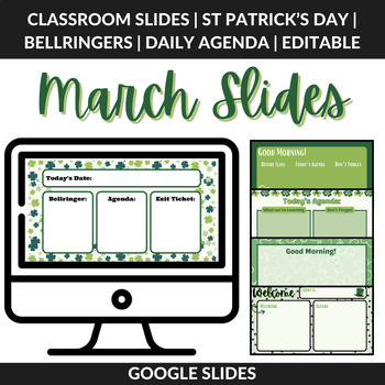 Preview of March Daily Agenda Google Slides Template Editable