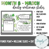 March Daily Classroom Slides | Agenda | Organization | Mor