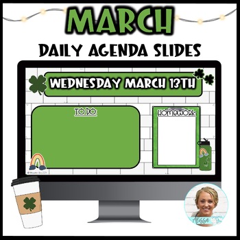Preview of March Daily Classroom Slides-St. Patrick's Day