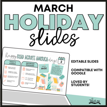 Preview of March Daily Holiday Slides
