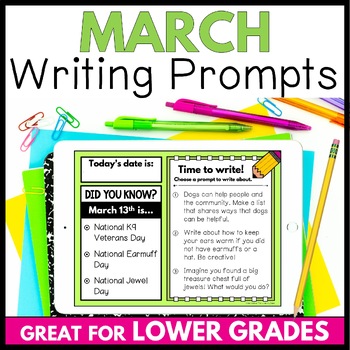 Preview of March 1st & 2nd Grade Daily Writing Prompts, Sentence & Paragraph Writing