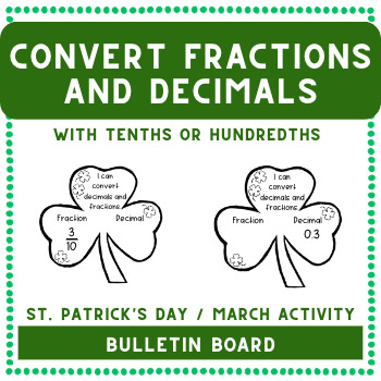 Preview of March Decimals and Fractions | Bulletin Board | Activity