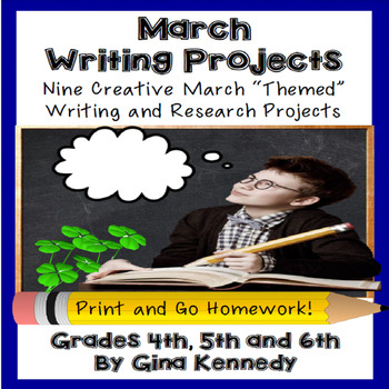 Preview of March Writing Projects for Upper Elementary Students
