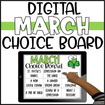 Preview of March Digital Choice Board for Early Finishers