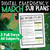 March Digital Emergency Sub Plans No Prep for 3rd and 4th Grade