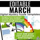 March Digital Mystery Puzzle Templates | EDITABLE