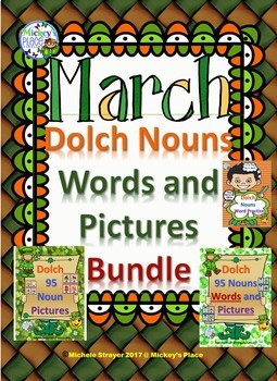 Preview of March Dolch Words and Pictures Bundle