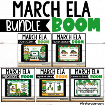 Preview of March ELA BOOM LEARNING Bundle Distance Learning St. Patrick's Day