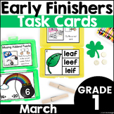 March Early Finisher Activity Phonics and Math Task Card B