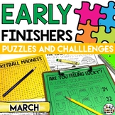 March Spring Early Finishers Puzzles and St. Patrick's Day