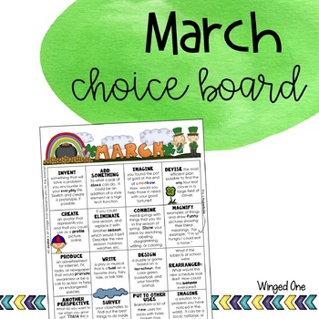 Preview of March Early Finishers Choice Board