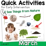 March Speech Therapy Quick Activities for Early Interventi