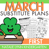 First Grade March Emergency Sub Plans for 1st Grade Substi