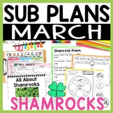 March Emergency Sub Plans for Kindergarten or First Grade 