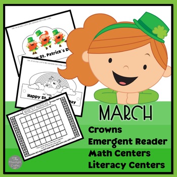 Preview of March Emergent Reader, Crowns and Center Fun