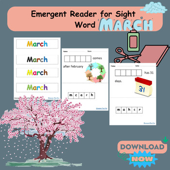 Preview of March Emergent Reader for Sight Word March"March comes after February " book