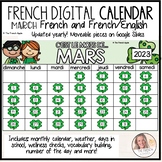 March FRENCH & English Interactive Calendar | Back to Scho