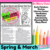 Spring Word Search and Reading Activity : Fun for First Da