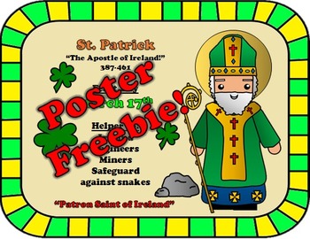 Preview of March Feast Day Catholic Saint Poster - Saint Patrick