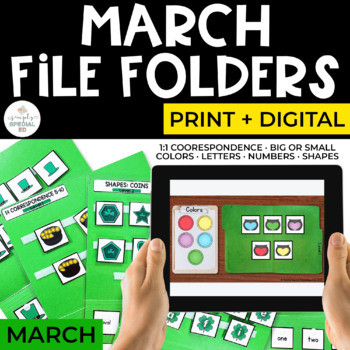 Preview of March File Folders Bundle for Special Education | Print + Digital