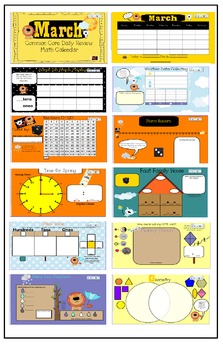 Preview of 1st Grade March SMARTBoard Common Core Calendar Math